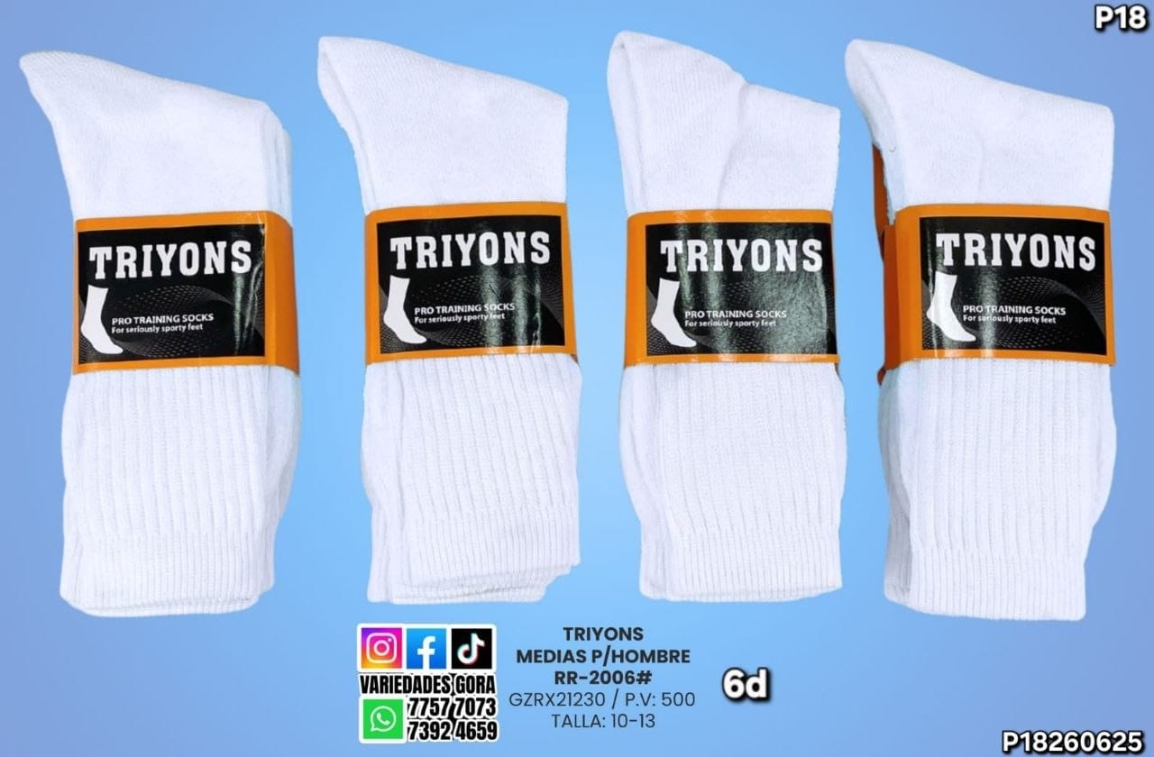 CALCETIN TRYONS BLANCO HOMBRE P18
