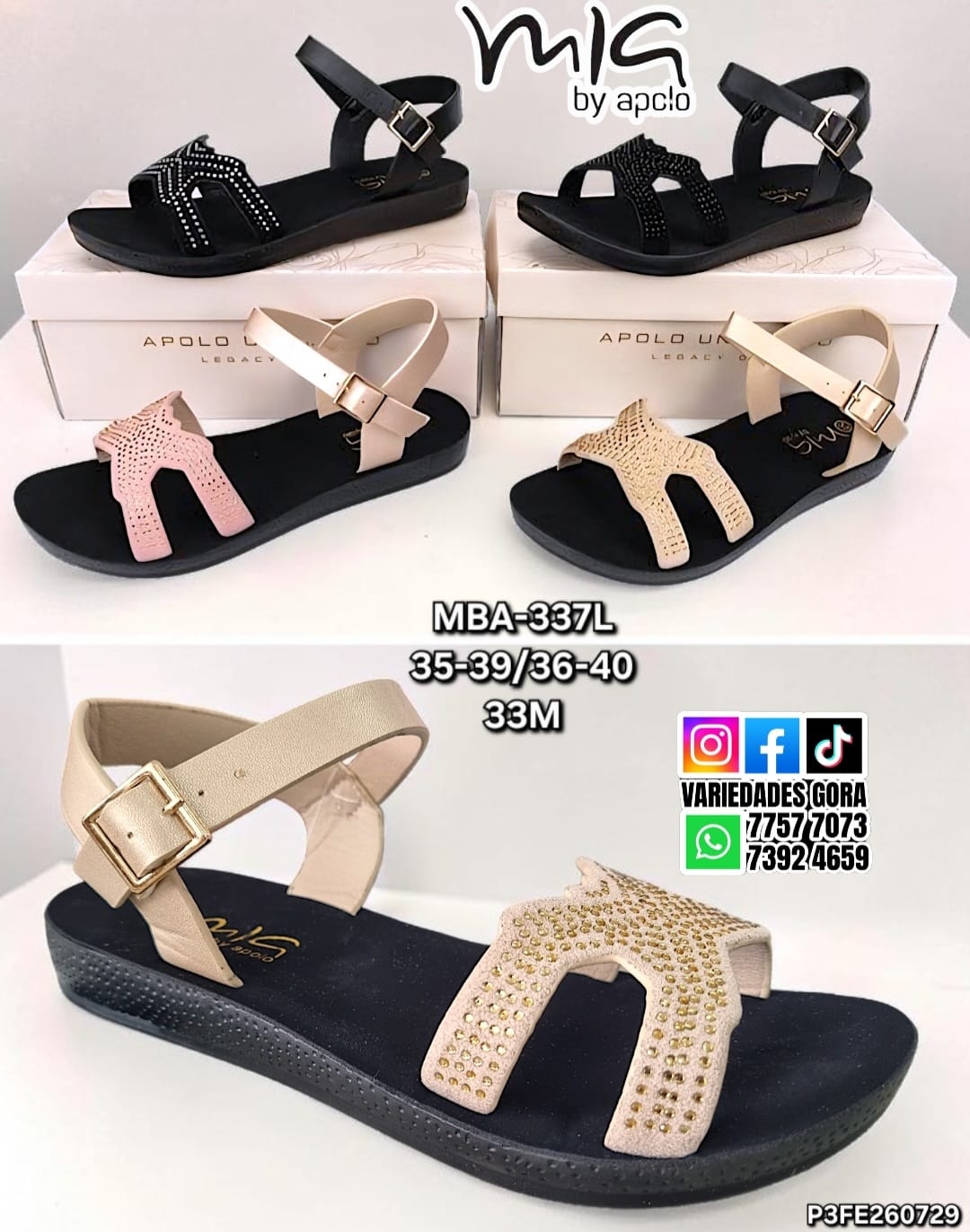 SANDALIA TALON DAMA 35-40 MIA BY APOLO P3