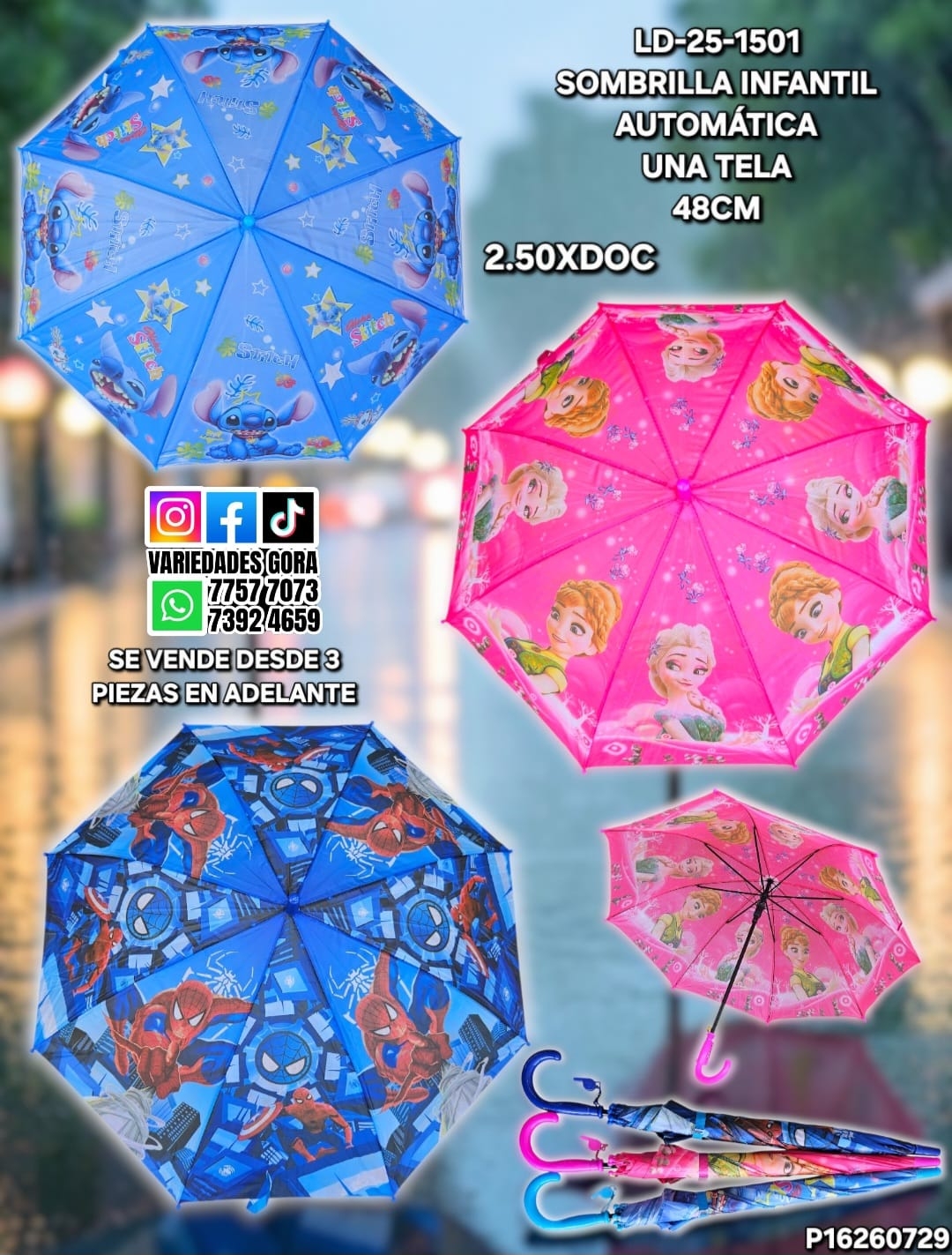 SOMBRILLA INFANTIL NIÑOS P16 48CM