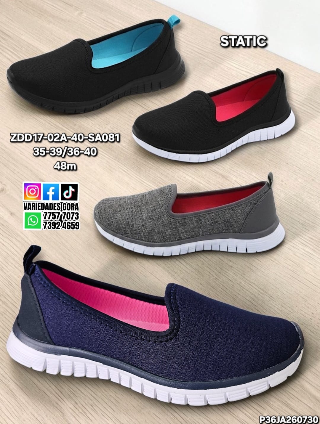 ZAPATO TENIS DAMA 35-40 STATIC P36