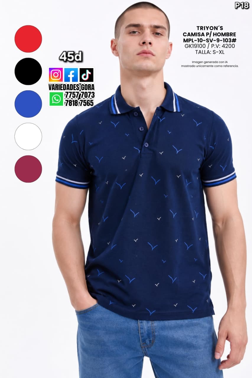 CAMISA PARA HOMBRE S-XL P18