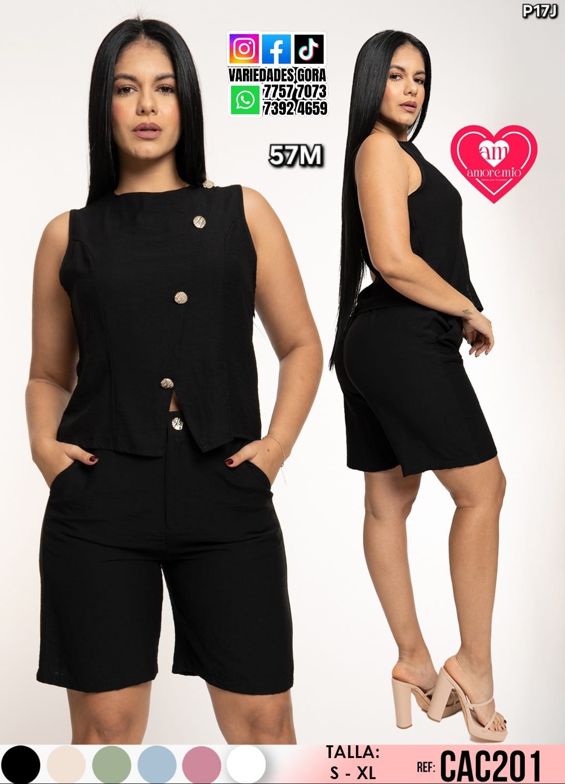 CONJUNTO SCHORT DAMA S-XL P17