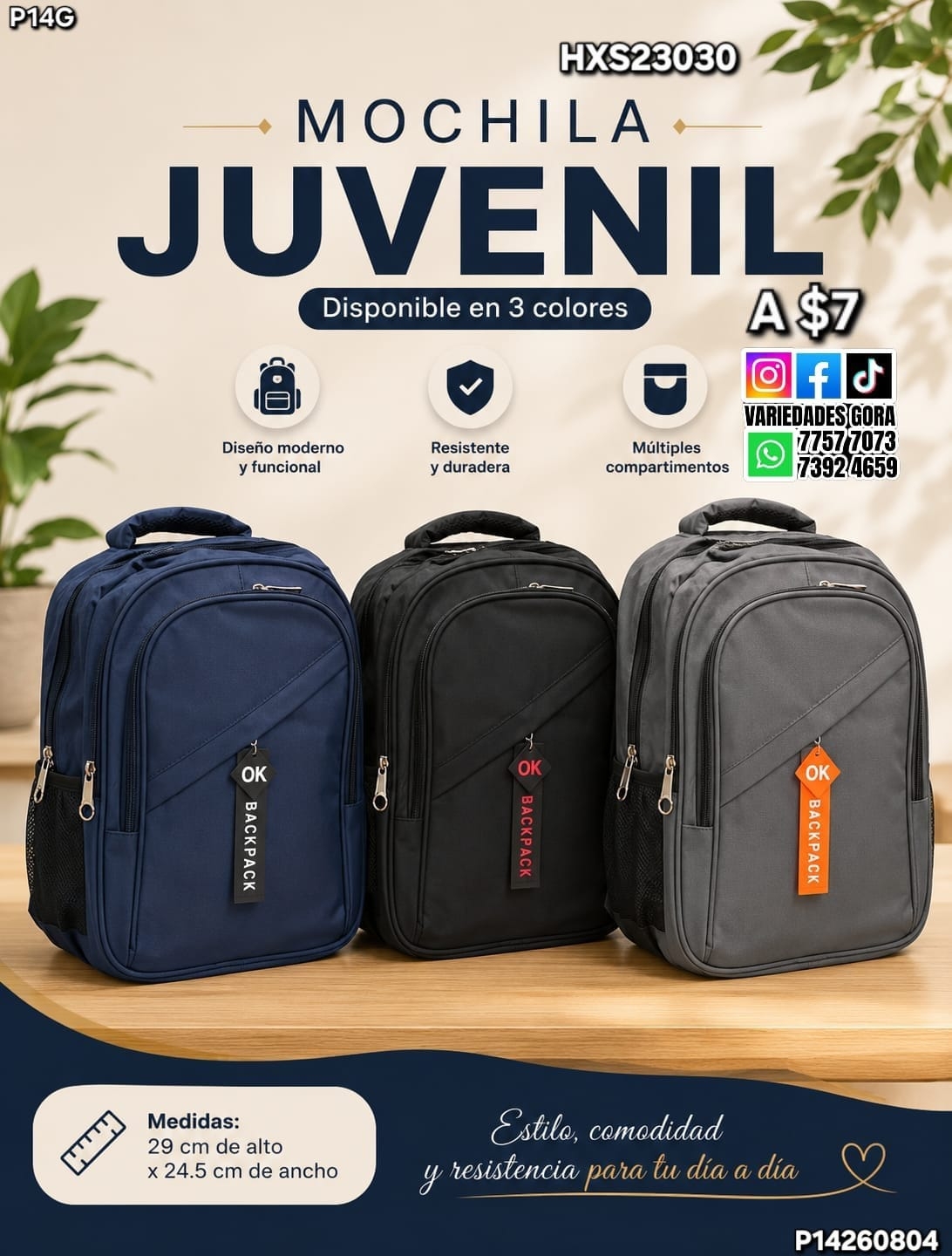 MOCHILA HOMBRE JUEVENIL P14