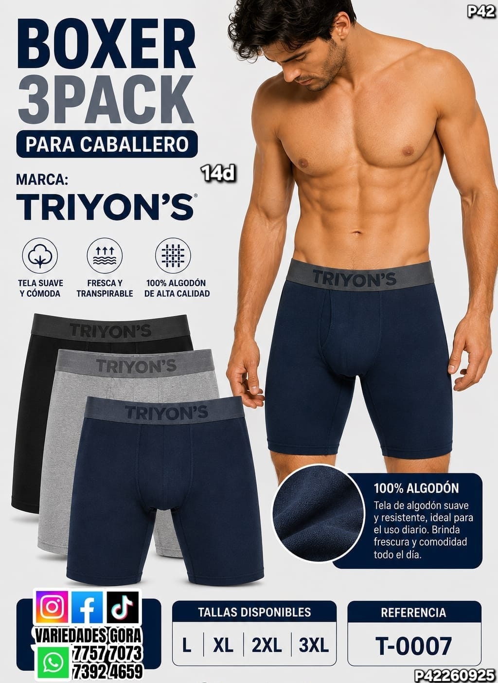 BOXER HOMBRE TRIYONS P42